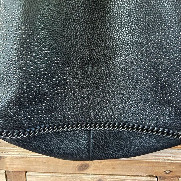 Coach‎ Tatum Studded Tall Tote in Pebbled Leather Black Oversized Metal Chain - Picture 5 of 16